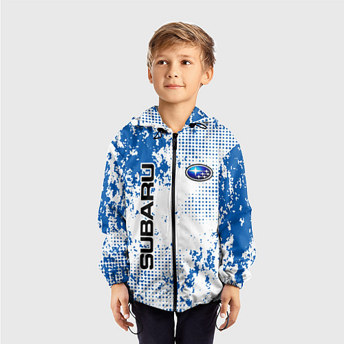 Детская ветровка Subaru blue logo / 3D-Черный – фото 3