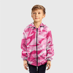 Ветровка с капюшоном детская Камуфляж в розовом, цвет: 3D-черный — фото 2