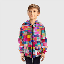 Ветровка с капюшоном детская Разноцветные лоскутки, цвет: 3D-черный — фото 2