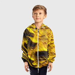 Ветровка с капюшоном детская Желтая объемная текстура, цвет: 3D-белый — фото 2
