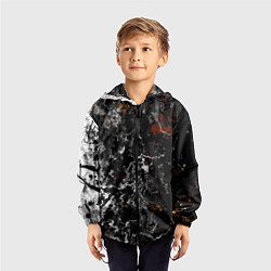 Ветровка с капюшоном детская Граффити абстрактный рисунок, цвет: 3D-черный — фото 2