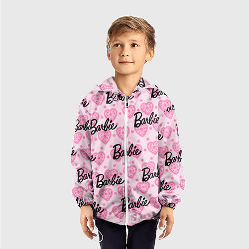 Детская ветровка Логотип Барби и розовое кружево / 3D-Белый – фото 3