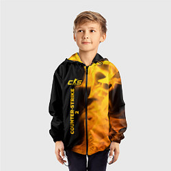 Ветровка с капюшоном детская Counter-Strike 2 - gold gradient: по-вертикали, цвет: 3D-черный — фото 2