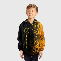 Ветровка с капюшоном детская Akame ga Kill - gold gradient: по-вертикали, цвет: 3D-черный — фото 2