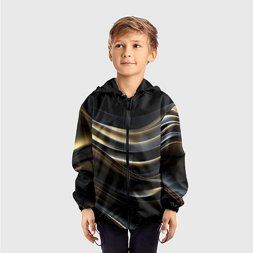 Детская ветровка Чёрно-золотой градиент / 3D-Черный – фото 3