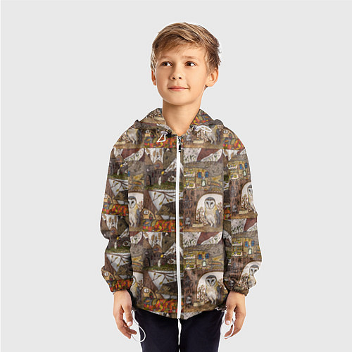 Детская ветровка Рисунки коллаж / 3D-Белый – фото 3