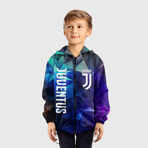 Детская ветровка Juventus logo blue / 3D-Черный – фото 3