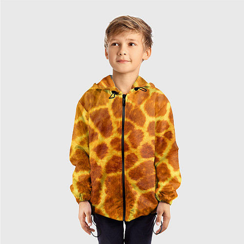 Детская ветровка Шкура жирафа - текстура / 3D-Черный – фото 3