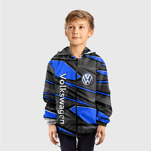Детская ветровка Вольцваген - спортивная униформа / 3D-Черный – фото 3