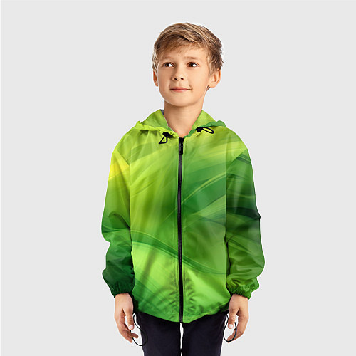 Детская ветровка Green lighting background / 3D-Черный – фото 3