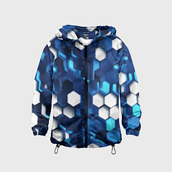 Детская ветровка Cyber hexagon Blue