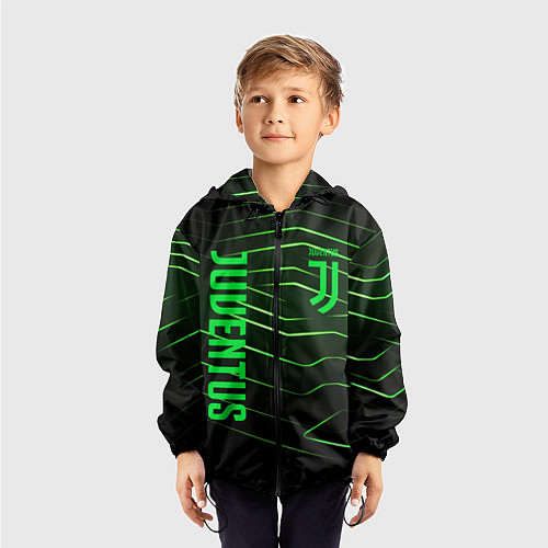 Детская ветровка Juventus 2 green logo / 3D-Черный – фото 3