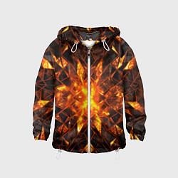 Ветровка с капюшоном детская Огненная абстракция, цвет: 3D-белый