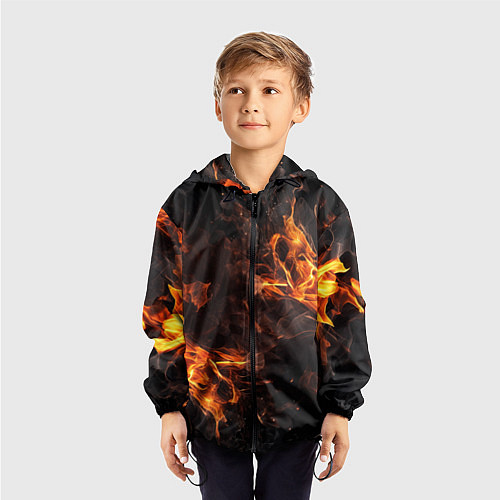 Детская ветровка Огонь и дым / 3D-Черный – фото 3