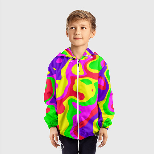 Детская ветровка Абстракция пять цветов / 3D-Белый – фото 3