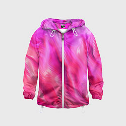Ветровка с капюшоном детская Pink abstract texture, цвет: 3D-белый