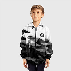 Ветровка с капюшоном детская Bmw sport geometry, цвет: 3D-черный — фото 2