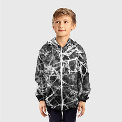 Ветровка с капюшоном детская Абстракция - паутина, цвет: 3D-белый — фото 2