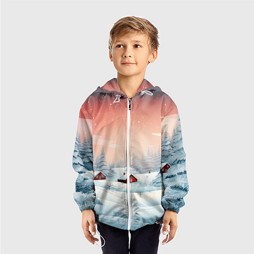 Детская ветровка Погружение в зимнюю атмосферу / 3D-Белый – фото 3