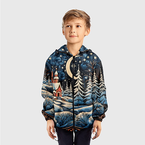 Детская ветровка Морозное утро / 3D-Черный – фото 3