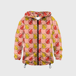 Ветровка с капюшоном детская Забавные леопарды, цвет: 3D-черный