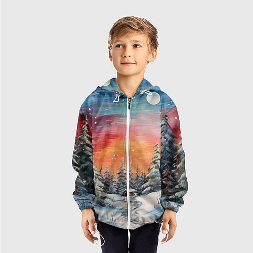 Детская ветровка Заснеженная радость нового года / 3D-Белый – фото 3