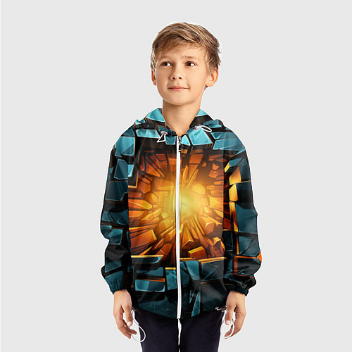 Детская ветровка Геометрическая огненная яма иллюзия / 3D-Белый – фото 3