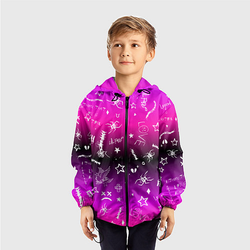 Детская ветровка Тату Лил Пипа на фиолетовом / 3D-Черный – фото 3