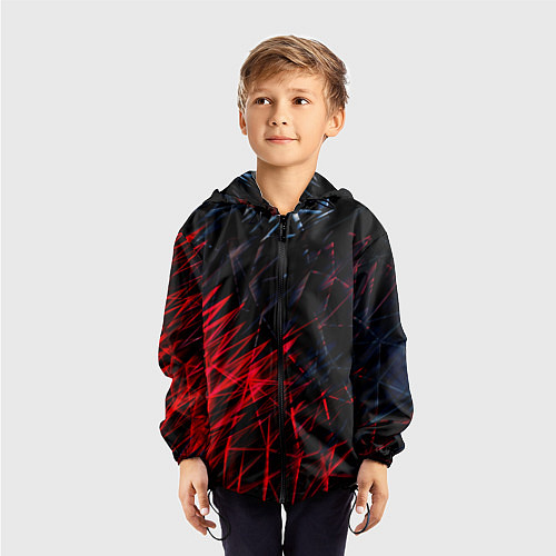 Детская ветровка Красно чёрные узоры / 3D-Черный – фото 3