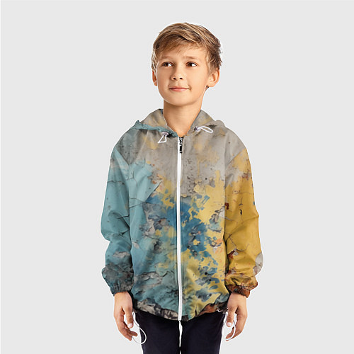 Детская ветровка Гранжевая стена с краской / 3D-Белый – фото 3