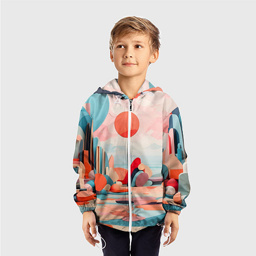 Детская ветровка Геометрия природы / 3D-Белый – фото 3