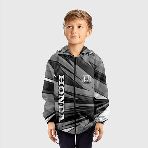 Детская ветровка Honda - монохромный спортивный / 3D-Черный – фото 3