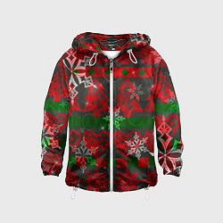 Детская ветровка Рождественские узоры ёлки и снежинки