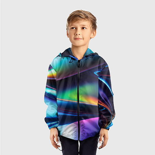 Детская ветровка Голографический материал / 3D-Черный – фото 3