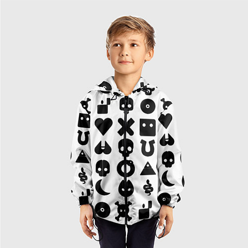 Детская ветровка Love death robots pattern white / 3D-Черный – фото 3