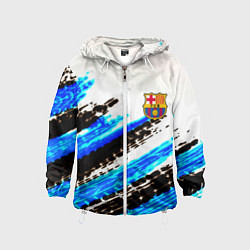 Ветровка с капюшоном детская Barcelona fc club, цвет: 3D-белый