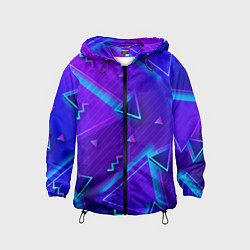 Ветровка с капюшоном детская Neon Pattern colored, цвет: 3D-черный