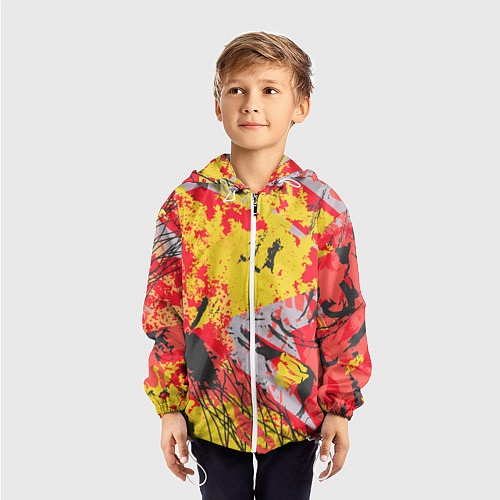 Детская ветровка Abstractionism pattern / 3D-Белый – фото 3