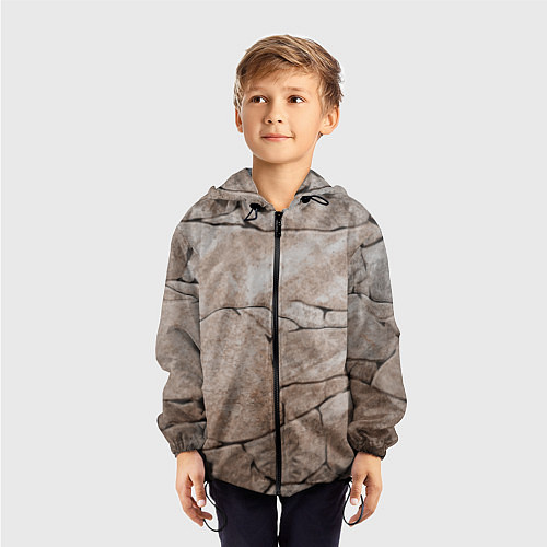 Детская ветровка Текстура бежевый горный камень / 3D-Черный – фото 3