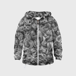 Ветровка с капюшоном детская Кудрявая шерсть баранов, цвет: 3D-белый