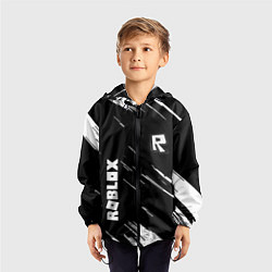 Ветровка с капюшоном детская Roblox текстура краски, цвет: 3D-черный — фото 2