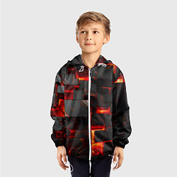 Ветровка с капюшоном детская Неоновые квадратики, цвет: 3D-белый — фото 2