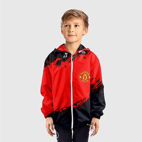 Детская ветровка Manchester United colors sport / 3D-Белый – фото 3