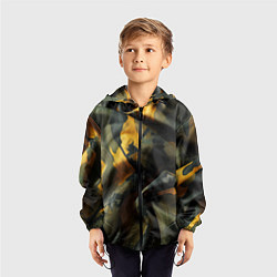 Ветровка с капюшоном детская Релистичный камуфляж, цвет: 3D-черный — фото 2