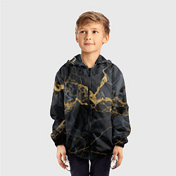 Ветровка с капюшоном детская Золотой путь на черном граните, цвет: 3D-черный — фото 2