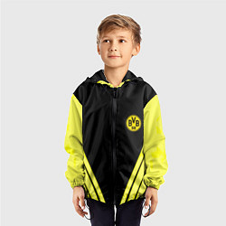 Ветровка с капюшоном детская Borussia geometry yellow, цвет: 3D-черный — фото 2