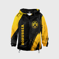 Ветровка с капюшоном детская Borussia - gold gradient вертикально, цвет: 3D-черный