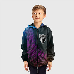 Ветровка с капюшоном детская Sevilla футбольная сетка, цвет: 3D-черный — фото 2