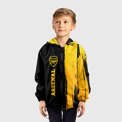 Ветровка с капюшоном детская Arsenal - gold gradient по-вертикали, цвет: 3D-черный — фото 2