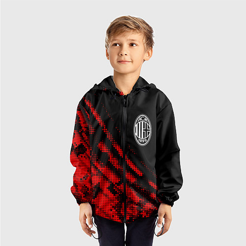 Детская ветровка AC Milan sport grunge / 3D-Черный – фото 3